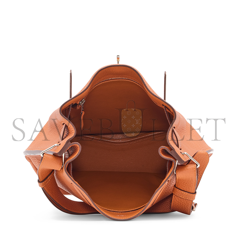 HERMÈS MASTER  22CM ORANGE TOGO LEATHER PALLADIUM PLATED SO KELLY BAG (29.5*22*11cm)